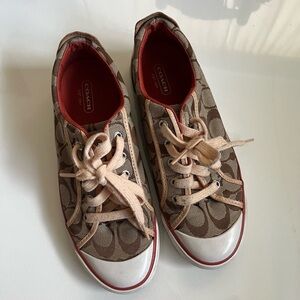 gorgeous COACH Converse style lace up, casual monogram sneakers